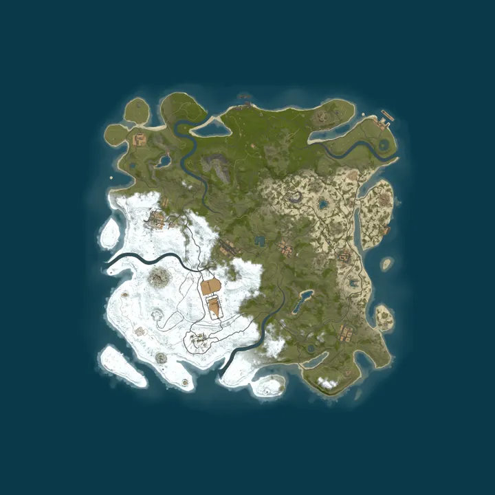 Map of [PVE] Raging Waters Rust | 3x Monthly | Skill Tree | Jetpacks |