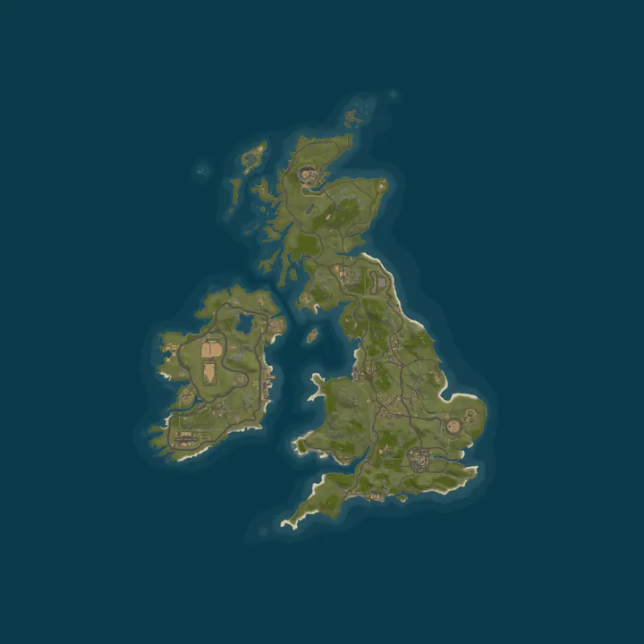 Map of RUST CHILE - REINO UNIDO - Survival